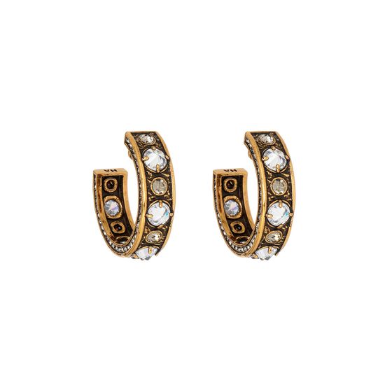 Brinco Argola Spike Zirconia Eterna Ouro Vintage Tu